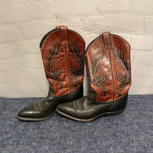 Code West Shoes - CODE WEST Women's Size 7 Leather Cowboy Boots, Vintage! Gently Used! USA Made!